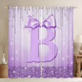 thumbnail image 1 of Erosebridal Cute Purple Bowknot Kids Curtains Pack of 2 (42x84 Each),Initial Alphabet B Curtains Blackout For Bowtie Girls, 1 of 7