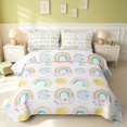 thumbnail image 1 of Erosebridal Cute Rainbow Quilt Full, Kawaii Clouds Full Bedspread Sets, Polka Dots Reversible, Watercolor Pastel, 3pcs (1 Coverlet and 2 Pillowcases), 1 of 7