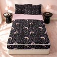 thumbnail image 1 of Erosebridal Cute Rainbow Zipper Twin Comforter Sets with Fitted Sheet and 2 Pillowcases, Cartoon Love Heart Zipper Bedding Set, Pink Reversible, Black Rainbow, Pink Reversible, 1 of 7