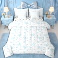 thumbnail image 1 of Erosebridal Cute Ribbon Bow Twin Bedding Sets 7-Piece for Girls,Teens Women Flying Butterfly Bedding Comforter Set,Ultra Soft Home Decor, 1 of 6
