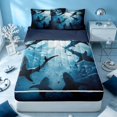 thumbnail image 1 of Erosebridal Cute Shark Zipper Full Size Comforter Sets with Fitted Sheet and 2 Pillowcases, Marine Fish Zipper Bedding Set, Navy Reversible, 1 of 7