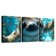 thumbnail image 1 of Erosebridal Cute Sloth Paintings Wall Decor Framed, Ocean Sea Marine Themed Wall Decorations for Living Room, 1 of 5