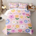 thumbnail image 1 of Erosebridal Cute Spring Bloom Twin Quilt Set,Tulip Daisy Twin Coverlet Set For Girls,2pcs, 1 of 7
