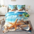 thumbnail image 1 of Erosebridal Cute Starfish Bedding Sets Full Size, Tropical Beach Comforter Sets with Sheets, Marine Sealife Bedroom Decor, Reversible, 1 of 5