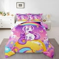 thumbnail image 1 of Erosebridal Cute Unicorn Bedding Full Comforter Set , Stars Reversible, 3-Piece, 1 of 6