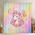 thumbnail image 1 of Erosebridal Cute Unicorn Girls Black Out Curtains,Romantic Pink Rose Blossom Flower Curtains Pack of 2 (42x63 Each) For Kids, 1 of 7
