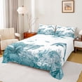 thumbnail image 1 of Erosebridal Cute Whale Kawaii Turtle Bed Sheets,Underwater World Watercolor Coral King Sheets For Boys Teens 4pcs, 1 of 6