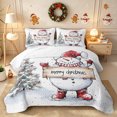 thumbnail image 1 of Erosebridal Cute Winter Snowman Quilt King 3 Pieces,Merry Christmas King Coverlet Set,Ivory,1 Bedspread and 2 Pillowcases, 1 of 7