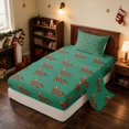 thumbnail image 1 of Manfei Dachshund Twin Sheets Christmas Bedding, Blue White 3pcs (1 Flat Sheet, 1 Fitted Sheet and 1 Pillowcase), 1 of 6