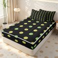 thumbnail image 1 of Erosebridal Dark Contrast Green Dot Grid Zipper Twin Comforter Sets with Fitted Sheet and 2 Pillowcases,Two-Tone Round Zipper Bedding Set,Lime Olive Black,4-Piece,Black Reversible, 1 of 4