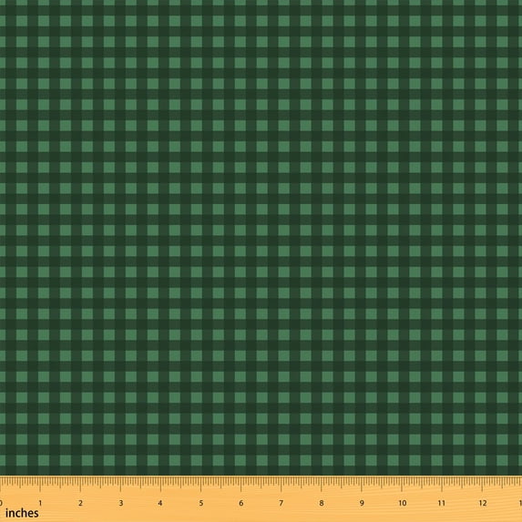 Erosebridal Dark Green Gingham Fabric by the Yard 1 Yard, Plaid Check Home Decor Fabric by the Yard