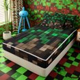 thumbnail image 1 of Erosebridal Dark Jungle Pixel Grid Zipper Full Size Comforter Sets with Fitted Sheet and 2 Pillowcases,Minimal Two-Tone Pixel Texture Zipper Bedding Set,Forest Black Beige,4pcs,Reversible, 1 of 6