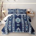 thumbnail image 1 of Erosebridal Deep Navy Aztec Twin Quilt Set,Tribal Stars Geometric Twin Coverlet Set For Boys,2-Piece, 1 of 4