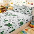 thumbnail image 1 of Erosebridal Dino Engineering Vehicle Zipper Full Size Comforter Sets with Fitted Sheet and 2 Pillowcases for Boys Men, Simple Tree Print Zipper Bedding Set, Reversible, 4 Pieces, 1 of 7