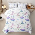 thumbnail image 1 of Erosebridal Dino Print Twin Quilt Set,Rainbow Dinosaur Cloud Twin Coverlet Set For Boys,2 Pieces, 1 of 7