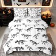 thumbnail image 1 of Erosebridal Dinosaur Skull King Bedding, T Rex Skeleton King Bed in a Bag, White Black, Reversible, 7-Piece, 1 of 6