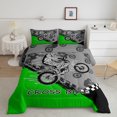 thumbnail image 1 of Erosebridal Dirt Bike Bedding Set Motocross Rider Comforter Set Extreme Sports Fluorescent Green Bedding Comforter Sets Motorbike Racing Moves Duvet Set, Full Size, 1 of 5