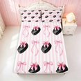 thumbnail image 1 of Erosebridal Disco Ball Bow Pink Fitted Sheet Full for Girls, Glam Sparkly Mirror Party Bed Set, 3-Pieces 1 Fitted Sheet and 2 Pillowcases, 1 of 6