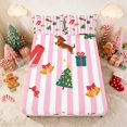 thumbnail image 1 of Manfei Dog Fitted Sheet Christmas Queen Bedding, Green Gold 3 Pieces 1 Fitted Sheet and 2 Pillowcases, 1 of 6