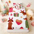 thumbnail image 1 of Manfei Dog Twin Fitted Sheet Christmas Bedding, Coral White 2-Piece 1 Fitted Sheet and 1 Pillowcase, 1 of 4