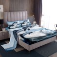 thumbnail image 1 of Erosebridal Dolphin Bed Sheets Set Full Adults,Sea Life Marine Animals Bedding Set Nautical Bedroom Decor,Blue Ocean Wave Sheets Coastal Beach Theme Fitted Sheet Set 4Pcs, 1 of 6