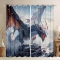 thumbnail image 1 of Erosebridal Dragon Curtains & Drapes ,Gothic Dragon Curtains 30%-50% Blackout Hippie Room Decor,Safari Animal Curtains Dragon Decorations Mountain Window Curtain 2 Panels 42"Wx63"L, 1 of 6
