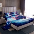 thumbnail image 1 of Erosebridal Dragon Sheets Ice Fire Dragon Sheet Set Teens Adult Bedroom Decor, Flying Pattern Bedding Set Blue and Red Animal Bed Sheets Set Full 4 Pieces, 1 of 5