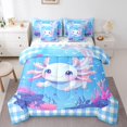 thumbnail image 1 of Erosebridal Dreamy Axolotl Bedding King Size, Marine Coral Bed in a Bag King size, Blue Ocean Reversible Bed Set, Breathable Room Decoration, 7 Pieces, 1 of 6