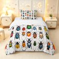 thumbnail image 1 of Erosebridal Dreamy Beetles Twin Comforter Sets,Bug Collection Theme Bedding Set,White Green,Reversible,2pcs,1 Comforter and 1 Pillowcase, 1 of 7