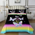 thumbnail image 1 of Erosebridal Dreamy Butterfly Quilt Sets for Queen Size Bed , Aesthetic Rainbow Bed Set, Lightweight 3-Piece, 1 of 5