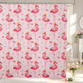 thumbnail image 1 of Erosebridal Dreamy Flamingo Animals Shower Curtain 72Wx72L,Cute Stars Bathroom Curtain,Pink Red, 1 of 5