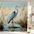 thumbnail image 1 of Erosebridal Dreamy Heron Bird Shower Curtain 72Wx72L,Retro Animals Bathroom Curtain,Blue Green, 1 of 5