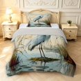 thumbnail image 1 of Erosebridal Dreamy Heron Bird Twin Comforter Sets,Retro Animals Bedding Set,Blue Green,Light Gray Reversible,2pcs,1 Comforter and 1 Pillowcase, 1 of 7