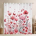 thumbnail image 1 of Erosebridal Dreamy Pink Flower Blackout Curtains Set of 2 (52x84 Each) for Kids Girls, Chic Butterfly Window Curtains, 1 of 6