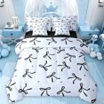 thumbnail image 1 of Erosebridal Dreamy Princess Bowknot 7-Piece Twin Bedding Sets,Black Bowtie Ribbon Bedding Comforter Set For Kids,Pink Reversible, 1 of 7