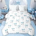 thumbnail image 1 of Erosebridal Dreamy Princess Bowtie 7-Piece Twin Bedding Sets,Blue Ribbon Bowknot Bedding Comforter Set For Kids Girls,Reversible, 1 of 7