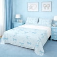 thumbnail image 1 of Erosebridal Dreamy Princess Style Queen Sheet Sets,Blue Ribbon Bowknot Bed Set For Kids Girls 4-Piece, 1 of 6