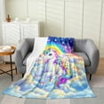 thumbnail image 1 of Erosebridal Dreamy Unicorn Throw Blanket for Couch, Galaxy Cloud Plush Blanket, Princess Decor, 1 of 5