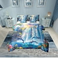 thumbnail image 1 of Erosebridal Dreamy Waterfall Bed in a Bag Twin size, 3D Dolphin Bed Set, Rustic Flower Reversible Bedding Twin Size, Super Cozy Bedroom Decoration, 7pcs, 1 of 6
