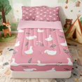 thumbnail image 1 of Erosebridal Duck Zipper Twin Comforter Sets with Fitted Sheet and 2 Pillowcases for Girls, Pink Wildflowers Zipper Bedding Set, Pink Reversible, 1 of 7
