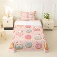 thumbnail image 1 of Erosebridal Easter Kids Twin Sheet Sets,Cute Rabbit Colorful Doughnut Pattern Bedding For Girls 3 Pieces, 1 of 6
