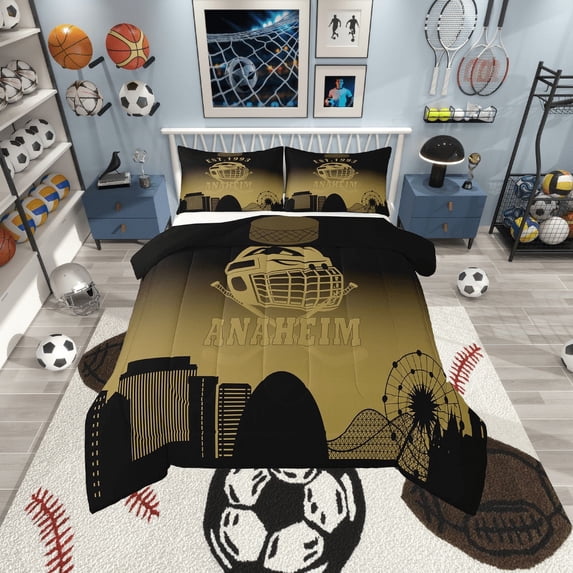 Erosebridal Eat Sleep Comforter Sets Twin Size, American Football Comforters & Duvets, Sports Lover Reversible Duvet Insert, Breathable Room Decor, 2-Piece