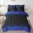 thumbnail image 1 of Erosebridal Blue Glitter Bedding Sets King Size,Sequin Print Bed in a Bag King size,Ultra Soft Reversible Bedding King Size,Sparkling Decoration,7 Pieces, 1 of 6
