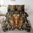 thumbnail image 1 of Erosebridal Egyptian Pharaoh Bed in a Bag Queen Size, Occult Ancient Egypt Bed Set, Aesthetic Black Gold Bedroom Decor, Reversible 7pcs, 1 of 4
