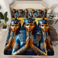 thumbnail image 1 of Erosebridal Egyptian Pharaoh Fitted Sheet Set Twin, Tribal Symbol Bedding Set Twin Size, 2-Piece (Fitted Sheet, Pillowcase), No Top Sheet, 1 of 5