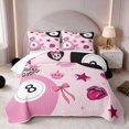 thumbnail image 1 of Erosebridal Eight Ball Bed Spread Queen Lips Queen Coverlet Set, Baby Pink 3 Pieces 1 Quilt and 2 Pillowcases, 1 of 7