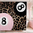 thumbnail image 1 of Erosebridal Eight Ball Shower Curtain 72Wx72L Crimson Bathroom Curtain, Crimson Leopard, 1 of 5