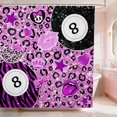 thumbnail image 1 of Erosebridal Eight Ball Shower Curtain 72Wx84L Pink Bathroom Shower Curtain, Rose Leopard, 1 of 5