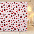 thumbnail image 1 of Erosebridal Elegant Bug Ladybug Shower Curtain 72Wx78L,Cute Heart Bath Curtain,Red Burgundy, 1 of 5