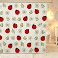 thumbnail image 1 of Erosebridal Elegant Ladybug Shower Curtain 72Wx72L,Playful Daisy Flower Bathroom Curtain,Cream Red, 1 of 5